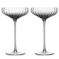 Набор из 2-х бокалов для шампанского/креманок Agate, 255 мл, 18.6 см, стекло, серый, серия Gemma, LIBERTY JONES, Россия, 