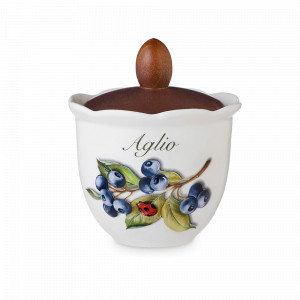 Емкость для чеснока с крышкой, 14 см, керамика, декор, серия Frutti di Bosco, NUOVA CER, Италия, NUOVA CER (Италия)