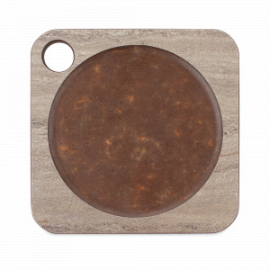 Подставка под бокал/кружку, 10х10см, травертин капучино, композитный материал, серия ProFashion, ComposeEat, Россия, Бирдекели