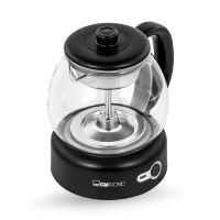 Чайник электрический, 1 л, 19 х 15 х 22,5 см, стекло, пластик, черный, CLATRONIC, Германия