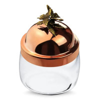 Банка для сыпучих продуктов «Бабочки», медь, стекло, 500 мл, серия Летний сад, Кольчугинский Мельхиор, Россия