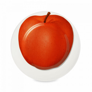 Тарелка десертная, 21,5 см, костяной фарфор, белый, красный, серия Freedom, TAITU, Италия, Тарелки красные