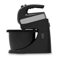 Миксер ручной с подставкой и чашей, 2.5 л, нержавеющая сталь, пластик, черный, BLACK+DECKER, США