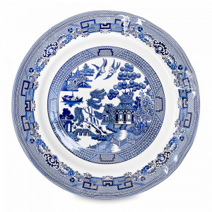 Тарелка обеденная, 27.3 см, фарфор, белый, синий, серия Blue Willow, GRACE BY TUDOR, Великобритания, GRACE BY TUDOR (Великобритания)
