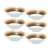 Набор из 6-ти розеток Black Gold, 11 см, фарфор, черный, золотой, серия Constanza Rio, FALKENPORZELLAN, Германия, 