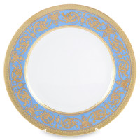 Блюдо круглое Blue Gold, 32 см, фарфор, голубой, золотой, серия Imperial, FALKENPORZELLAN, Германия