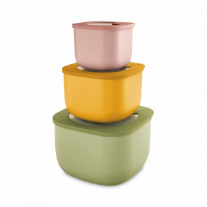 Набор контейнеров для хранения продуктов, 3 предмета, полипропилен, термопластичная резина, мультиколор, серия Store&amp;More, GUZZINI, Италия, Кухня GUZZINI