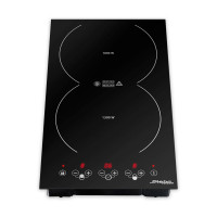 Плита настольная индукционная, 2 конфорки, нержавеющая сталь, стеклокерамика, черный, STEBA, Германия