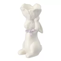 Подставка для яиц Flower Bunny, 19 см, доломит, белый, розовый, серия Easter Essential, TKANO, Россия, 