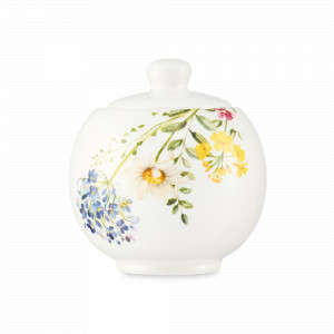 Сахарница , 270 мл, керамика, белый, декор, серия Полевые цветы, DECOR DE TABLE, Россия, Сахарницы