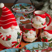 Банка для печенья 3D, 28.5 см, керамика, белый, декор, серия Рождественские гномы, Certified International, США_00813880084791066344.jpg