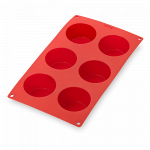 Форма для выпечки маффинов, 6 ячеек, силикон, 30 х 17.5 см, красный, LEKUE, Испания, LEKUE (Испания)