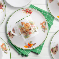 Набор детской посуды Лисята, 3 предмета, керамика, белый, декор, серия Imari, ANNA LAFARG, Китай_00812610052960384303.jpg