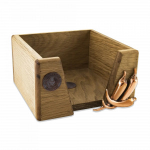 Подставка для салфеток «Овощи», медь, дерево, 14.5 х 8 см, серия Медная посуда, Кольчугинский Мельхиор, Россия, Подставки для салфеток