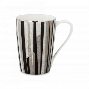 Кружка , 370 мл, костяной фарфор, белый, черный, серия Шагрин, NARUMI, Япония, Кружки и чашки NARUMI