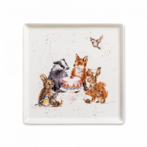 Блюдо сервировочное «Забавная фауна Лесная вечеринка», размер: 18 х 18 см, материал: костяной фарфор, цвет: декор, серия Wrendale Designs, ROYAL WORCESTER, Великобритания, ROYAL WORCESTER (Великобритания)