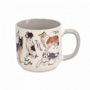 Кружка «Собаки», 400 мл, фарфор, белый, серый, серия Pets, ANNA LAFARG, Китай, Кружки фарфоровые