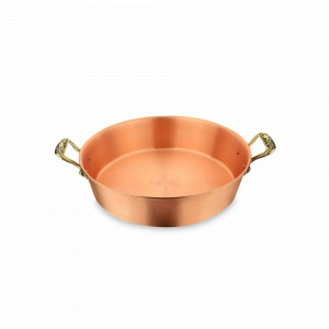 Таз для варенья с ручками «Ягоды», медь, 31.6 х 7.8 см, 4.5 л, серия Медная посуда, Кольчугинский Мельхиор, Россия, Тазы для варенья