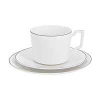 Сервиз чайный на 6 персон Айвори, 21 предмет, костяной фарфор, белый, серебристый, серия Emily, ANNA LAFARG, Китай_00811110044643634425.jpg