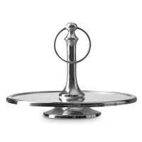 Блюдо круглое для десертов Chrom/Clear, 26 см, стекло, металл, ROOMERS TABLEWARE, Нидерланды