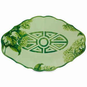 Блюдо сервировочное, 40 х 27 см, фарфор, белый. зеленый, серия Meaning, VISTA ALEGRE, Португалия, Блюда сервировочные, менажницы