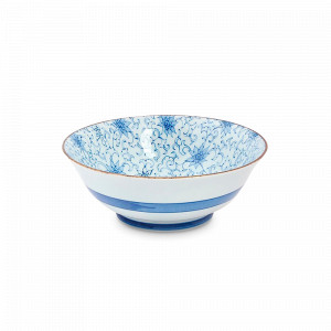 Салатник Ramen Bowl, 19 см, 900 мл, фарфор, белый, синий, серия Japan Flower, TOKYO DESIGN, Нидерланды, Салатники, чаши сервировочные