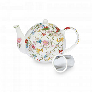 Чайник заварочный, 1 л, фарфор, белый, декор, серия Сад мечты, EASY LIFE (R2S), Италия, Заварочные чайники прованс