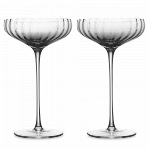 Набор из 2-х бокалов для шампанского/креманок Agate, 255 мл, 18.6 см, стекло, серый, серия Gemma, LIBERTY JONES, Россия, Свадебные бокалы