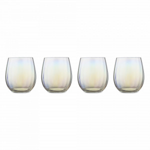 Набор из 4-х стаканов для воды Opal, 460 мл, стекло, перламутровый, серия Gemma, LIBERTY JONES, Россия, Бар LIBERTY JONES