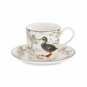 Пара чайная Охота,  200 мл, керамика, белый, декор, серия Imari, ANNA LAFARG, Китай, Китайский фарфор