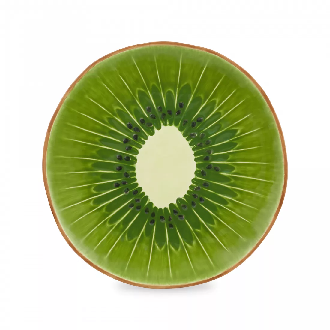 Блюдце желто-зеленое. Киви на тарелке. Тарелка желто-зеленая. Киви на тарелке. Тарелка.