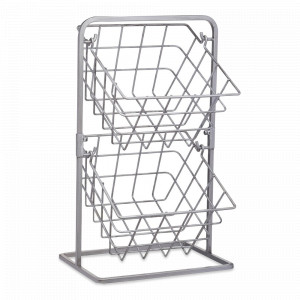 Корзина двухуровневая настольная, 25 х 22 х 41,5 см, сталь, серый, серия Industrial Kitchen, KITCHEN CRAFT, Великобритания, Емкости для хранения
