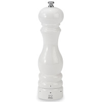 Деревянная солонка-мельница, 22 см, белая лакированная, серия Paris Laque Blanc, PEUGEOT, Франция