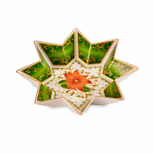 Салатник «Palais Royal Рождественская звезда», 25 см, фарфор, декор, LAMART, Италия, LAMART (Италия)