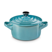 Кокот , 0,25 л, 10 см, керамика, бирюза металлик, серия Pearlized Light Caribbean, LE CREUSET, Франция