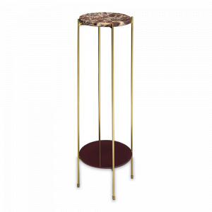 Подставка декоративная Ube, 30 х 100 см, металл, мрамор, золотистый, BERGENSON BJORN, Великобритания, Предметы интерьера