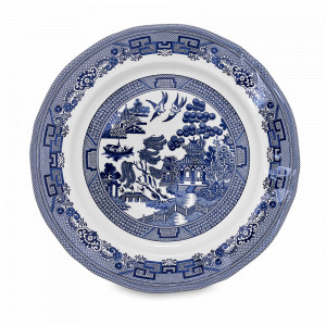 Блюдо круглое, 31 см, фарфор, белый, синий, серия Blue Willow, GRACE BY TUDOR, Великобритания, Блюда из фарфора