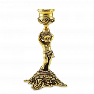 Подсвечник «Ангел», латунь, золотистый, серия Летний сад, Кольчугинский Мельхиор, Россия, Подсвечники и канделябры