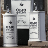 Бутылка для масла, 500 мл, керамика, белый, декор, серия Oliere Vintage, NUOVA CER, Италия_00819860070538068089.jpg