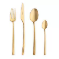 Набор столовых приборов на 12 персон, 72 предметов, матовое покрытие, золотистый, серия Mezzo, CUTIPOL, Португалия, 