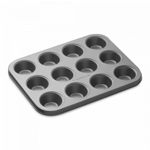 Форма для выпечки с антипригарным покрытием 12 ячеек, 26 х 20 см, сталь, графит, серия MasterClass, KITCHEN CRAFT, Великобритания, Формы для выпечки Kitchen Craft