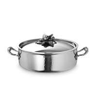 Сотейник из нержавеющей стали, диаметр: 26 см, объем: 5 л, крышка с посеребренной декорированной ручкой, серия Opus Prima, RUFFONI, Италия