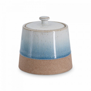 Сахарница , 260 мл, керамика, бежево - голубой, в крапинку, серия Azurro, HOME &amp; STYLE, Китай, Сахарницы