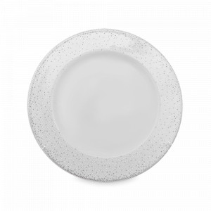 Тарелка закусочная, 21 см, фарфор, белый, декор, серия Жемчуг, REPAST, Чехия, Тарелки REPAST