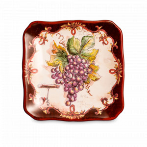 Тарелка пирожковая «Красный виноград», диаметр: 15 см, материал: керамика, цвет: декор, серия Виноделие, Certified International, США, CERTIFIED INTERNATIONAL (США)