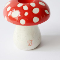 Подсвечник на одну свечу, 7.5 см, керамика, белый, серия Amanita, DOIY, Испания_00819740050497236311.jpg