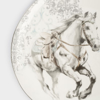 Тарелка обеденная «Конь», 28 см, фарфор, белый с серебристым кантом, серия Horse, ANNA LAFARG, Китай_00821050038151228313.jpg
