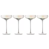 Набор из 4-х бокалов для шампанского/креманок Opal, 255 мл, 18.6 см, стекло, перламутровый, серия Gemma, LIBERTY JONES, Россия, 