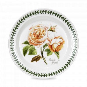 Тарелка обеденная «Тамора персиковая роза», 25 см, фаянс, белый, декор, серия Botanic Roses, PORTMEIRION, Великобритания, Botanic Roses PORTMEIRION