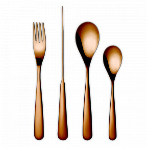 Набор столовых приборов на 6 персон, 24 предмета, нержавеющая сталь 18/10, медный, серия Century, HERDMAR, Португалия, Подарочные столовые приборы